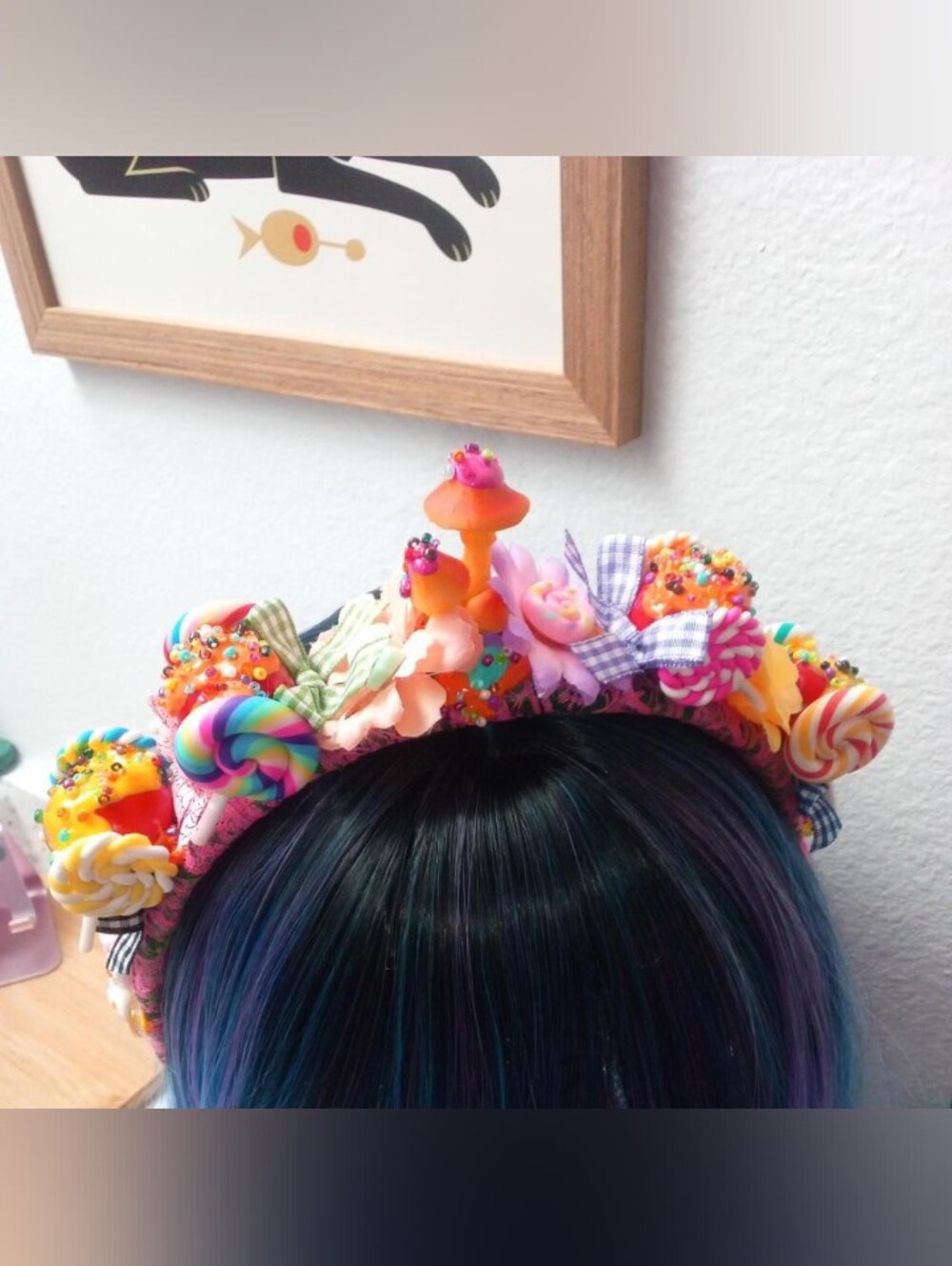 Whimsical Sweets Headband With Mushrooms And Flowers